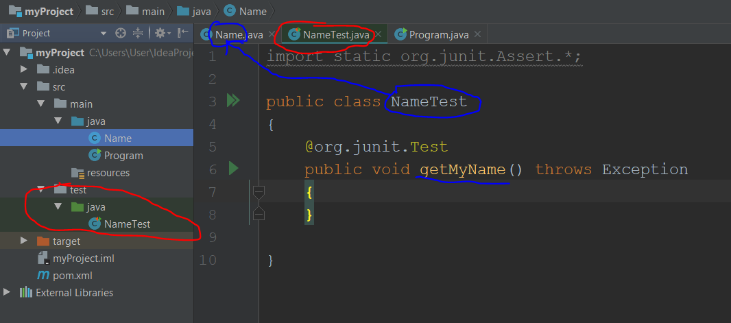 Создание JUnit 4 теста для Java.